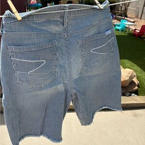 Striped Denim Shorts